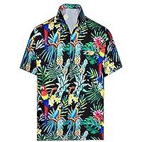 HAPPY BAY Men's Hawaiian Shirts Short Sleeve Button Down Shirt Mens Hawaii Shirts Boho Vacation Summer Beach Shirts for Men