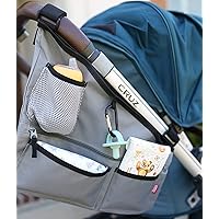 Nuby Fabric Side Stroller Organizer: Keeps Essentials Organized Gray