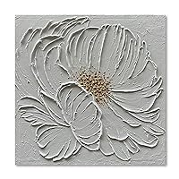 36x36 Inch White Flower Texture Art Hand Painted Abstract Home Wall Decorative Art