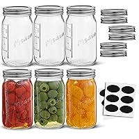 Glass Regular Mouth Mason Jars, (6 Pack - 8 Ounce) Glass Jars with Silver  Metal Airtight Lids for Meal Prep, Food Storage, Canning, Drinking, for  Overnight Oats, Jelly, Dry Food 
