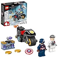 Lego 76189 Marvel Captain America and Hydra Face-Off Building Set, Super Hero Toy for Kids Age 4 + with Motorbike