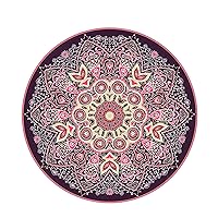 Large Round Yoga Mat 4.6'X3.5mm for Exercise Premium Extra Thick, Ultra Comfortable, Non Slip, Meditation Mat