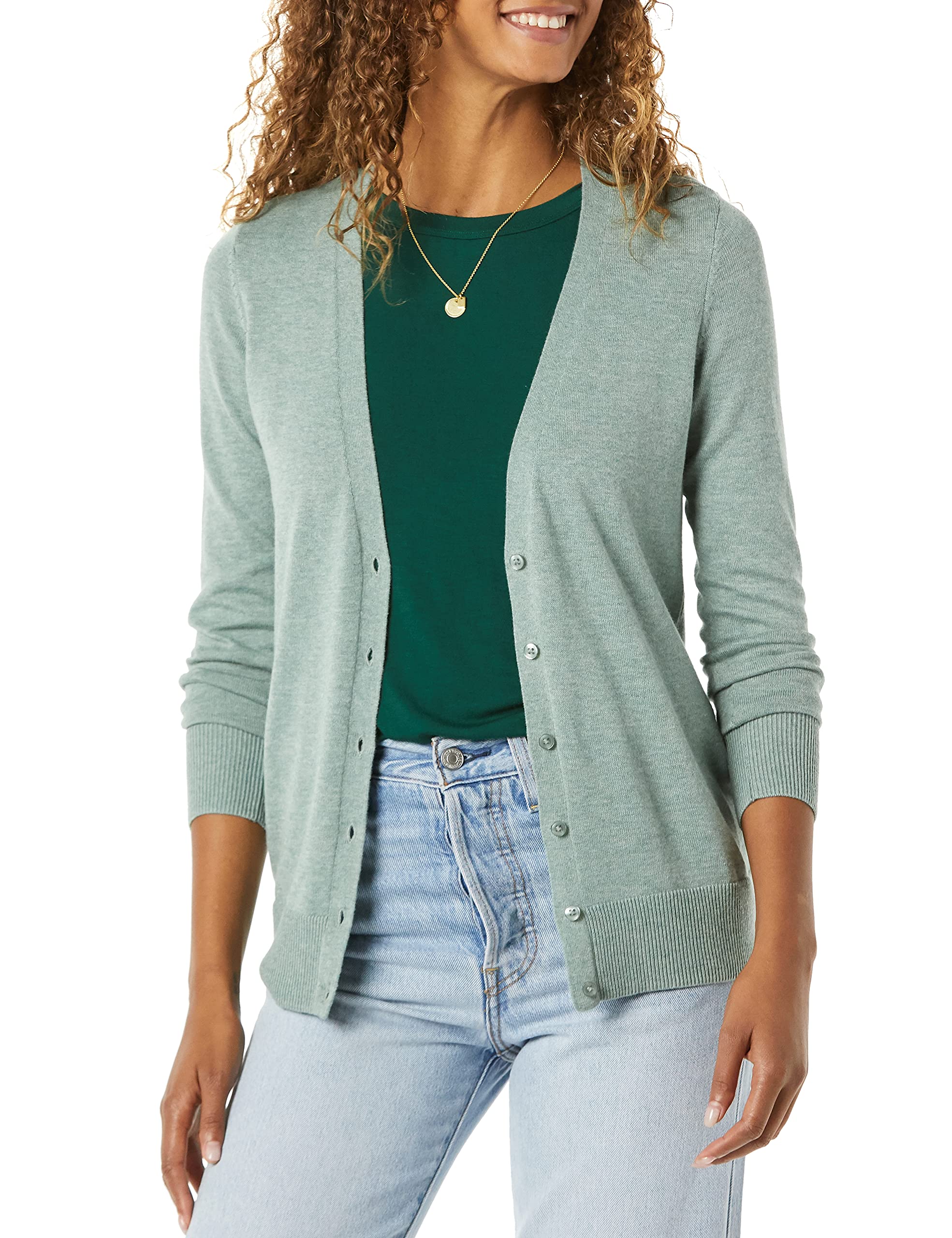 Amazon Essentials Women's Lightweight Vee Cardigan Sweater (Available in Plus Size)
