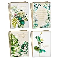 Hallmark Sympathy Cards Assortment, Watercolor Greenery (12 Assorted Thinking of You Cards with Envelopes)