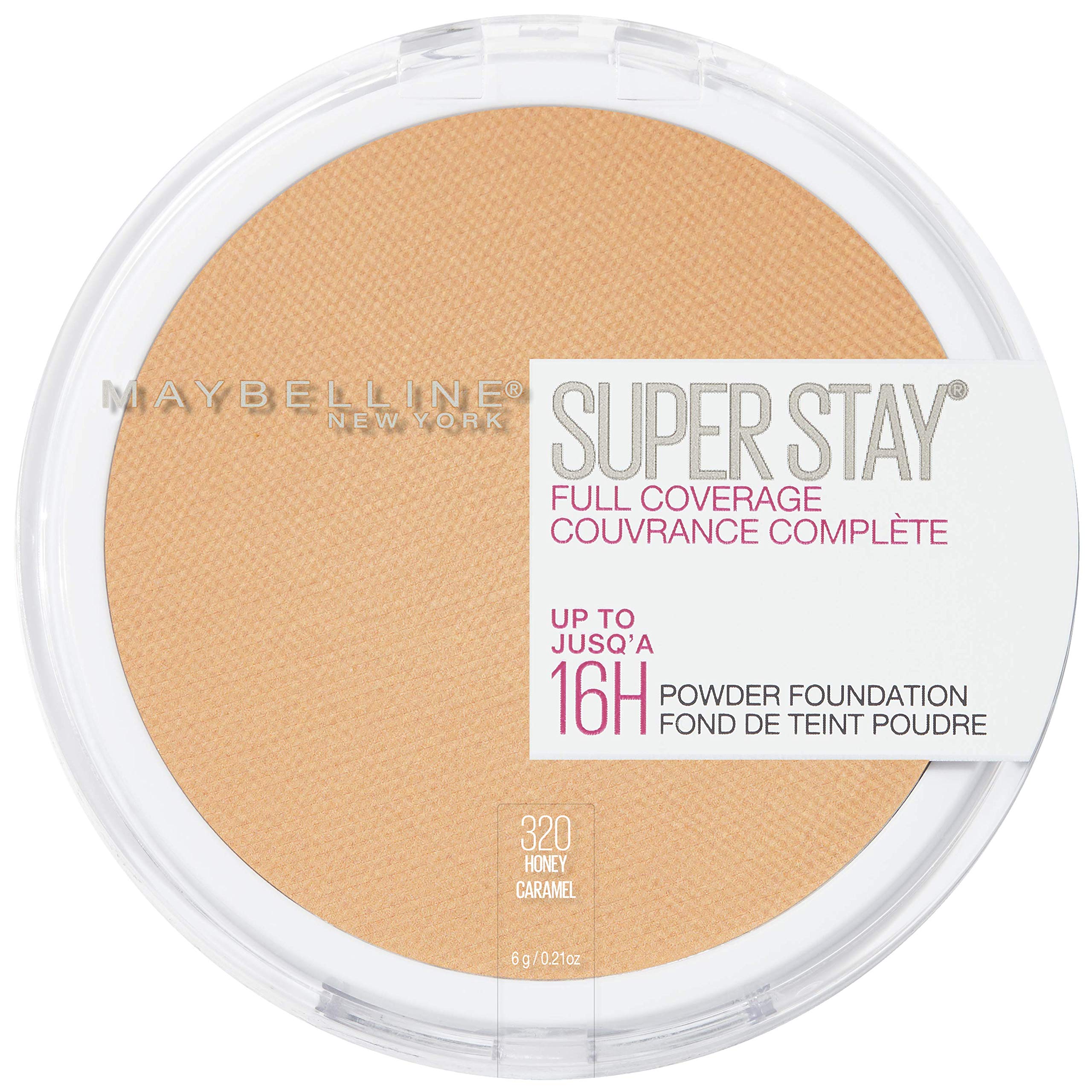Maybelline Super Stay Full Coverage Powder Foundation Makeup, Up to 16 Hour Wear, Soft, Creamy Matte Foundation, Honey, 1 Count