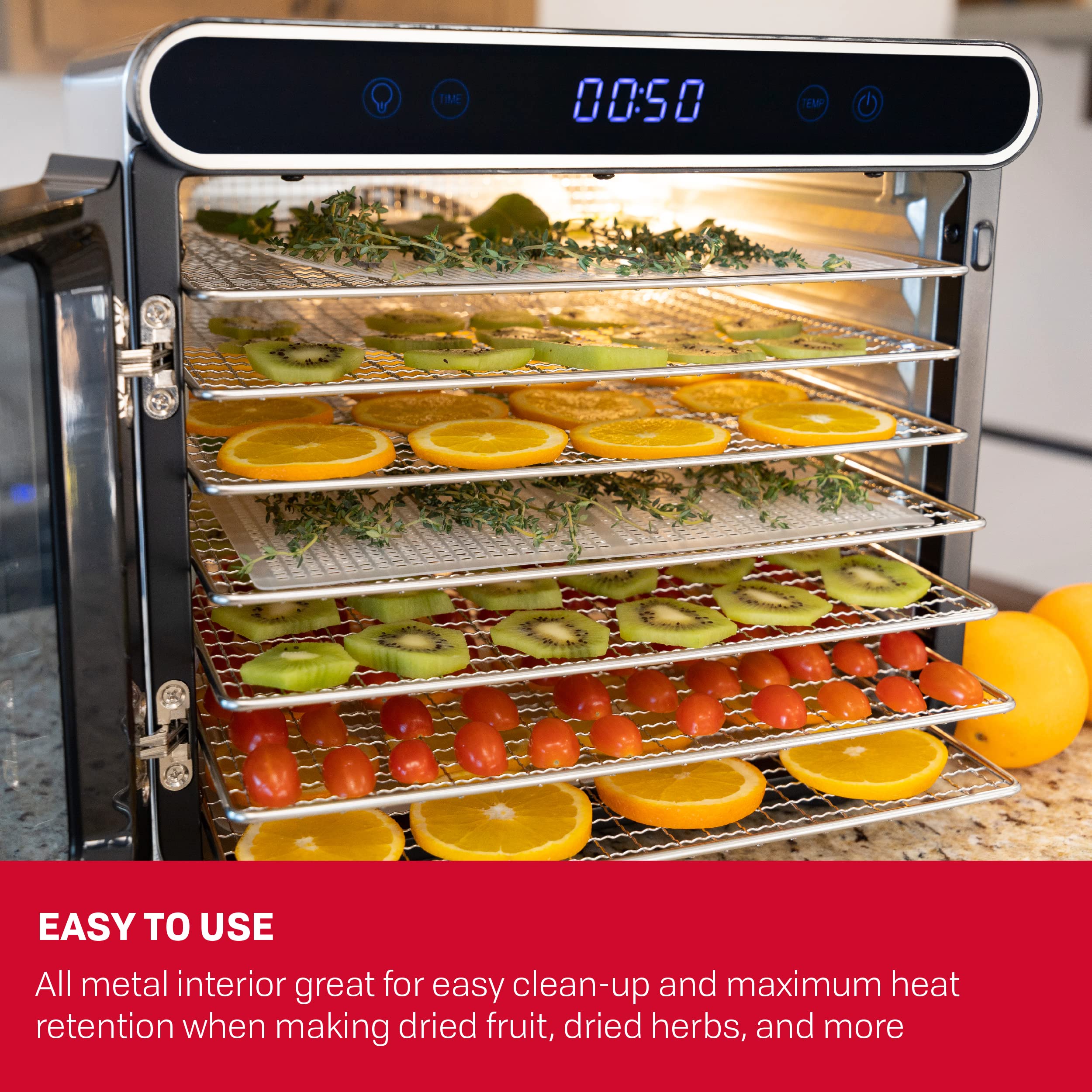 NESCO FD-7SSD Digital Food Dehydrator for Beef Jerky, Dried Fruit and Dog Treats, 7 Stainless Steel Trays, Silver