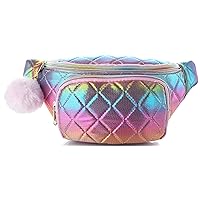 Waist Bag Shoulder Belt for girl 6 7 8 9 10 11 12 old cute pink gold fashion holographic fanny pack for toy phone card key