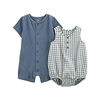 Simple Joys by Carter's baby-boys Button Rompers, Pack of 2