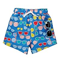 Mud Pie Boys' Sunglasses Swim Trunks, Blue, 24 Months-3T