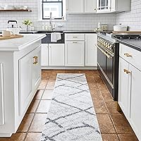 nuLOOM Thigpen Contemporary Area Rug - 2x14 Runner Rug Modern/Contemporary Grey/Off-White Rugs for Living Room Bedroom Dining Room Entryway Hallway Kitchen