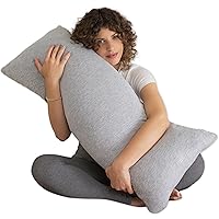 Pharmedoc Body Pillow, Pregnancy Pillow, Side Sleeper Pillow, Body Pillow for Adults, Memory Foam Pillow, Grey