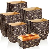 120 Pieces Mini Rectangular Corrugated Cardboard Loaf Pans, Brown, Disposable, Stackable, 3.1 x 1.5 x 1.7 Inch