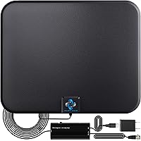 U MUST HAVE Amplified HD Digital TV Antenna Long 180 Miles Range - Support 4K 1080p Fire tv Stick and All Older TV's - Indoor Smart Switch Amplifier Signal Booster - 18ft Coax HDTV Cable / AC Adapter
