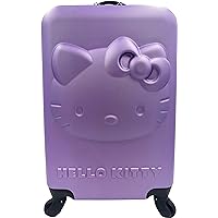 Fast Forward Kids Licensed Hard-Side 21” Spinner Luggage Lightweight Carry-On Suitcase (Hello Kitty)