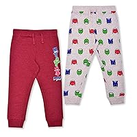 PJ Masks Catboy, Gecko and Owlette 2 Pack Jogger Sweatpants Set for Toddlers and Little Boys – Red or Blue