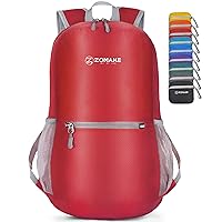 ZOMAKE Ultra Lightweight Hiking Backpack 20L - Packable Small Backpacks Water Resistant Daypack for Women Men(Bright Red)