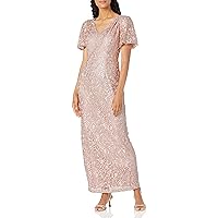 JS Collections Women's River Puff Sleeve Column Gown