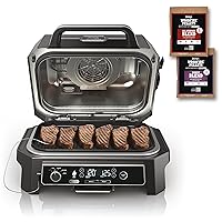 OG850 Woodfire Pro XL Outdoor Grill & Smoker with Built-In Thermometer, 4-in-1 Master Grill, BBQ Smoker, Outdoor Air Fryer, Bake, Portable, Electric, Dark Gray