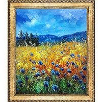 Cornflowers 45 Reproduction with Verona Gold Braid Frame, 24.75