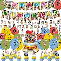 Bobs Burgers Party Decorations,Birthday Party Supplies For Bobs Burgers Party Supplies Includes Banner - Cake Topper - 12 Cupcake Toppers - 18 Balloons - 50 Bobs Burgers Stickers