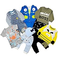 TIMATAMA Dino Blau 6 Months Baby Boy Set - Shirts, Pans, Jeans, Jacket, Romper, Beanie