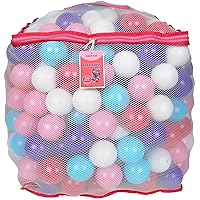 Plastic Balls for Ball Pit, Phthalate & BPA Free, Crush Proof Play Balls for Ball Pit, Pit Balls in Assorted Colors in Reusable and Durable Storage Mesh Bag with Zipper | 200, 1000 count