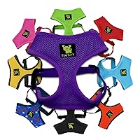 EcoBark Dog Harness - Eco-Friendly Max Comfort Harnesses - Luxurious Soft Mesh Halter - Over The Head Harness Vest- No Pull and No Choke for Puppy, Toy Breeds & Small Dogs (Medium, Purple)