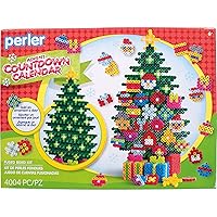 Perler 80-54453 Advent Calendar 3D Christmas Fused Bead Kit for Kids and Adults, Pattern Sizes Vary, Multicolor, 4004pcs