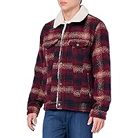 Levi's Men's Wool Blend Plaid Trucker with Sherpa Lining
