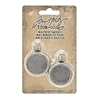 Tim Holtz Idea-ology Mini Pocket Watch Embellishments 2/Pack, Antique Nickel (TH93274),Silver