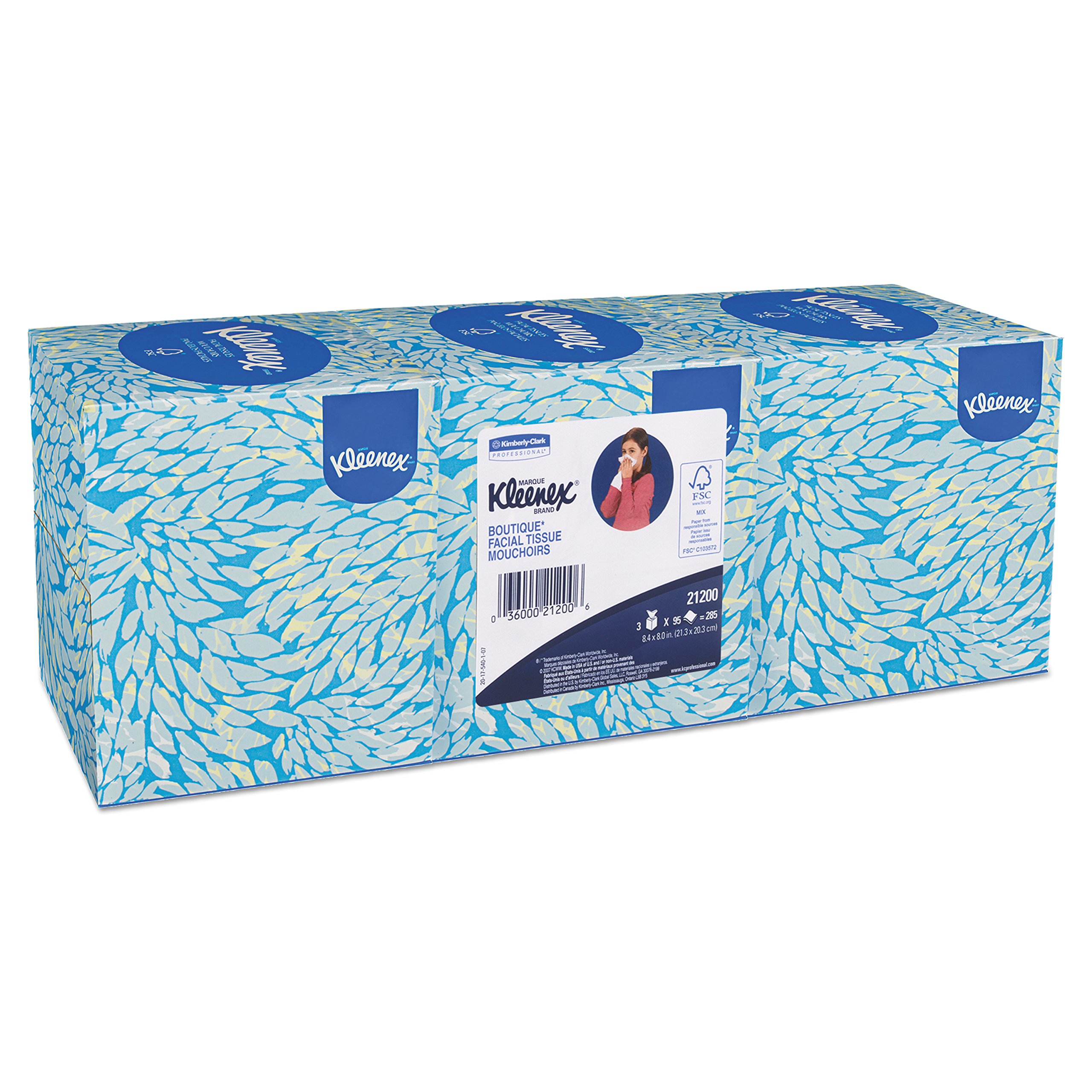 Kleenex 21200CT Facial Tissue, 2-Ply, Pop-Up Box, 3 Boxes per Pack (Case of 12 Packs)