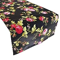 Vintage Floral Roses Cotton Table Runner Old Fashion Nursery Bedroom Event Party Picnic Table Decor (12