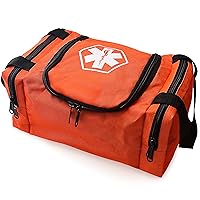 First Aid Responder EMS Emergency Medical Trauma Bag EMT, Fire Fighter, Police Officer, Paramedics, Nurse, Orange