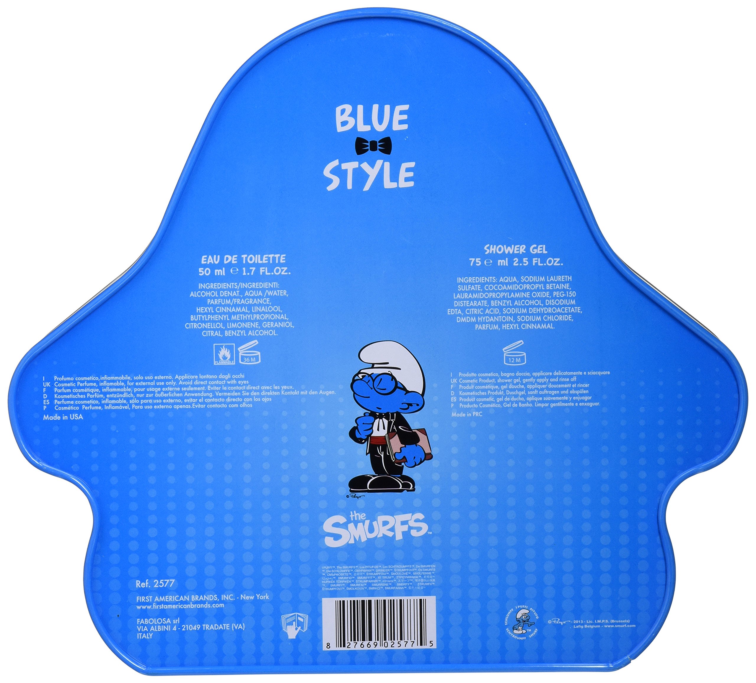 First American Brands The Smurfs Blue Style Brainy 2 Pc Gift Set