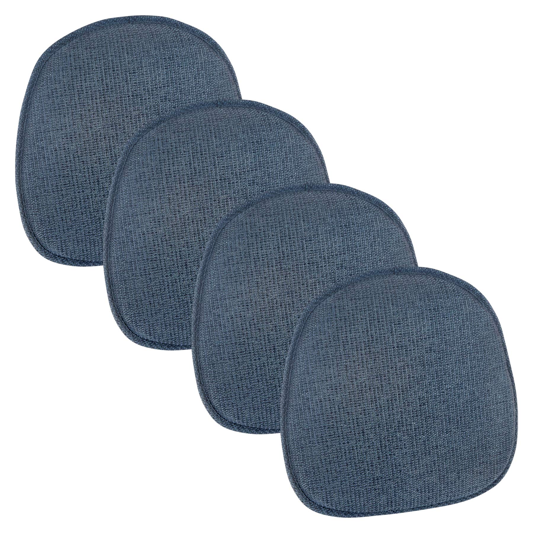 Klear Vu Gripper Non-Slip Tonic Bistro/Mid Century Chair Cushions, 4 Pack, Blue 4 Count