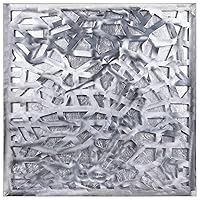 Empire Art Direct Enigma Polished Steel Sculpture Abstract Wall Art with Silver Leaf 3D Metallic Artwork,Ready to Hang,Living Room, Bedroom ＆ Office, 32
