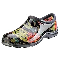Sloggers Waterproof Garden Shoe for Women – Outdoor Slip On Rain and Garden Clogs with Premium Comfort Insole, (Midsummer Black), (Size 8)