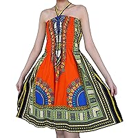 RaanPahMuang Smock Bust Open Shoulder Dashiki Colour Halter Strap Dress or Skirt