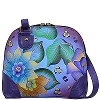 Women's Genuine Leather Small Zip-Around Handbag | Multi Compartment Organizer