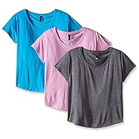Clementine Apparel 3 Pack Short Sleeve T Shirts Tag Free Scoop Neck Triblend Stretch Undershirt Tees (6760)