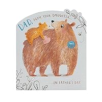 Father's Day Card For Dad From Daughter With Envelope - Cute Bear Design