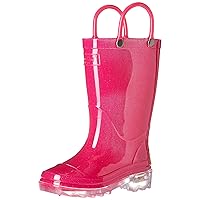 Kids Light-Up Waterproof Rain Boot with Pull on Handles