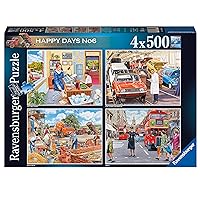 Ravensburger Happy Days Collection No.6 Nostalgic Work Day Memories 4X 500 Piece Jigsaw Puzzles for Adults and Kids Age 10 Years Up