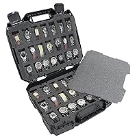 Case Club 42 Watch Carry Case - Organize & Protect Your Watch Collection in a Hard Shell, Padlockable, Travel & Storage Case - For Men's & Women's Watches of Various Sizes - Display Mode & Travel Mode