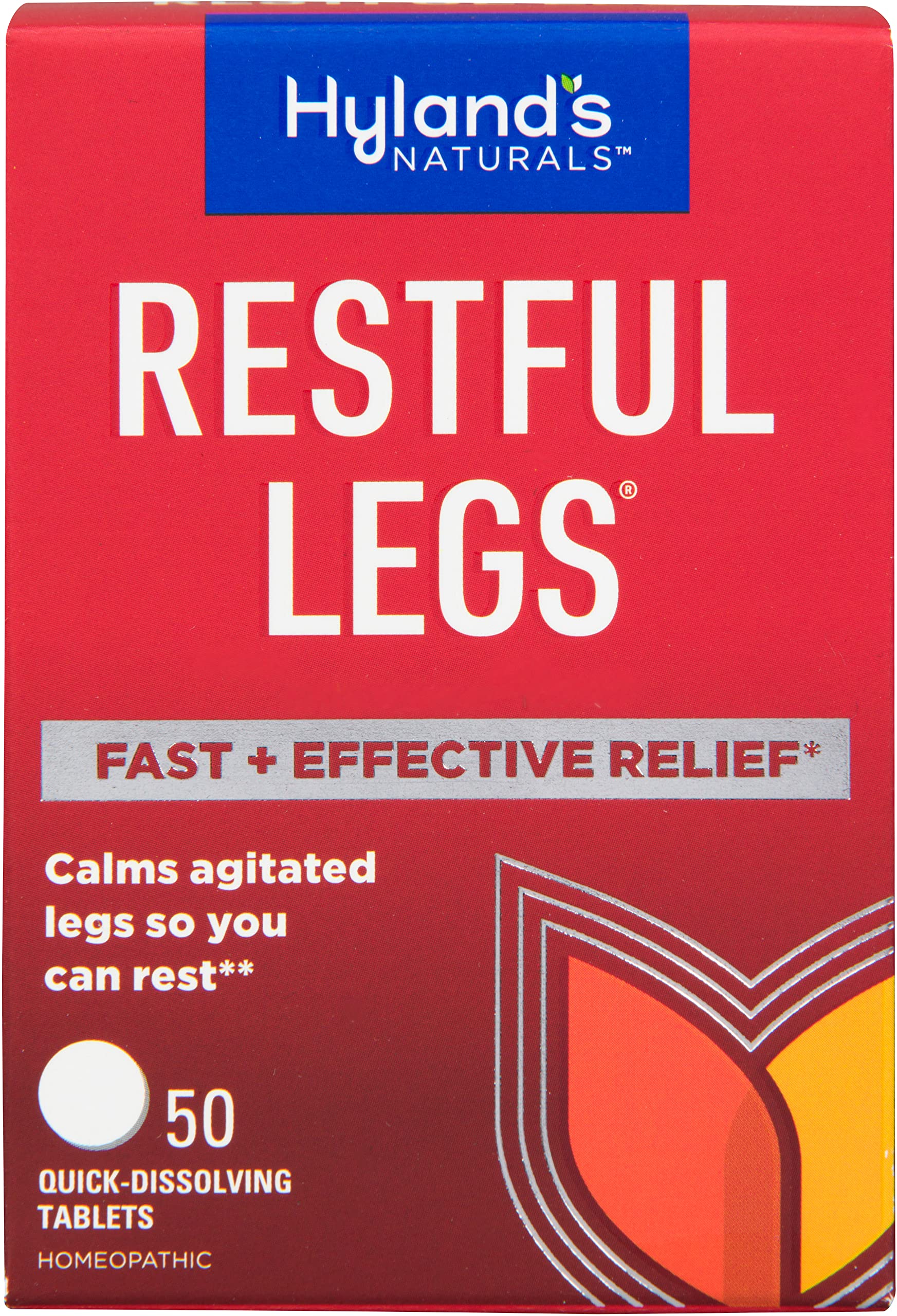 Hyland’s Naturals Restful Legs Tablets, Natural Itching, Crawling, Tingling & Leg Jerk Relief, Quick Dissolving Tablets, 50 Count