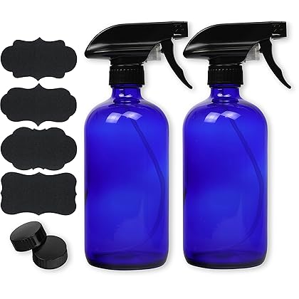 2 Pack - SimpleHouseware 16oz Blue Glass Spray Bottles