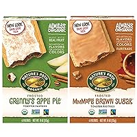 Organic Pop Toaster Pastries, Granny's Cinnamon Apple Pie & Maple Brown Sugar Pastry Tarts Snack Bundle (2 Nature's Path Boxes With SimplyComplete Chart) Breakfast Meal - No Artificial Flavors Colors - Real Fruit - Non GMO