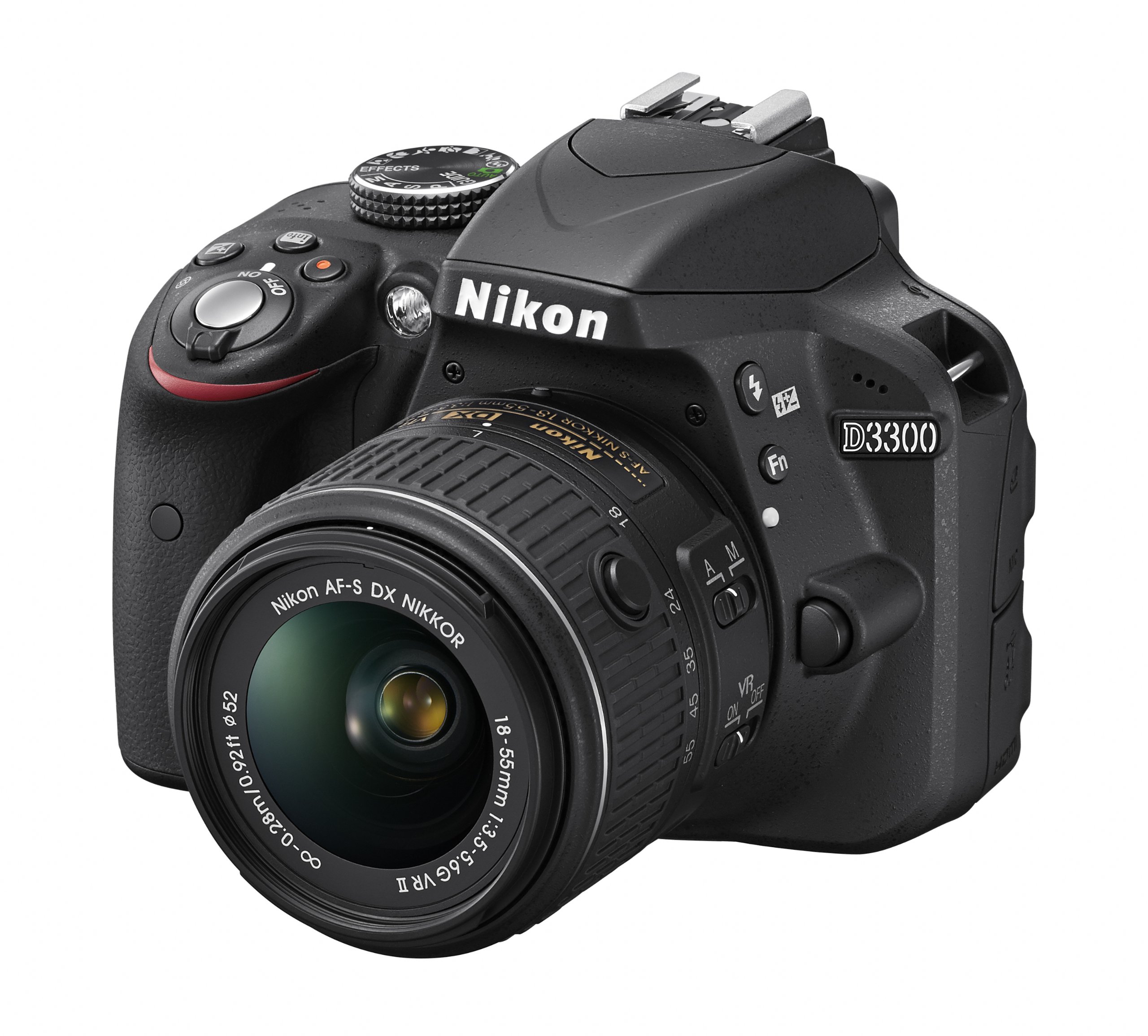 Nikon D3300 24.2 MP CMOS Digital SLR with Auto Focus-S DX Nikkor 18-55mm f/3.5-5.6G VR II Zoom Lens (Black)