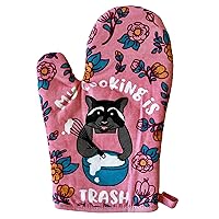 My Cooking is Trash Oven Mitt Funny Raccoon Chef Animal Novelty Kitchen Glove Funny Graphic Kitchenwear Funny Animal Novelty Cookware Multi Oven Mitt