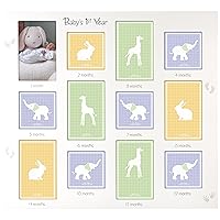 Malden International Designs Baby's 1st Year Wall Collage Picture Frame, 12 Option, 6-4x6 & 6-4x4, White